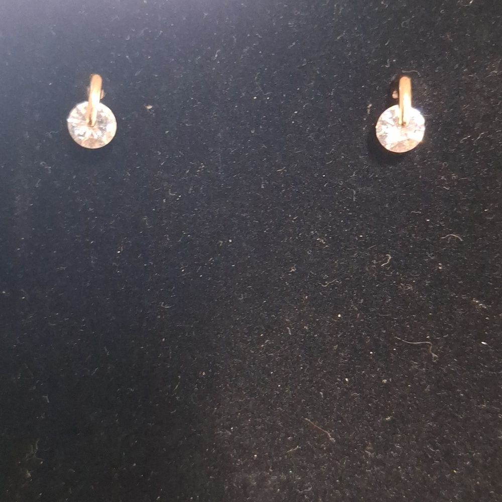 Givenchy Rose Gold and Silver Crystal Accent Earrings - Picture 3 of 6